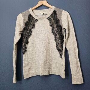 J.Crew • Merino Wool Lace Panel Sweater